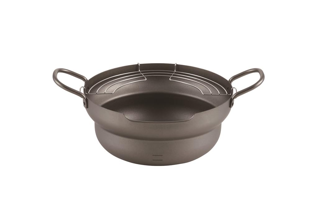 Maruyama Giken SOUEN 26cm Tiered Iron Tempura Pan Compatible with IH and Gas Perfect for Deep and Bulk Cooking Made In (SE-58) - Stoves, Frying,