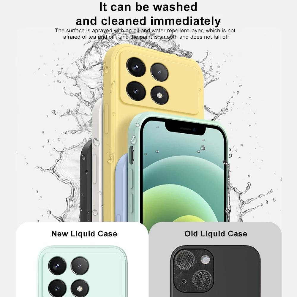 For Xiaomi Mi Poco X6 Pro X6 5G Case Liquid Silicone Phone Cases For Xiaomi Poco X6 Pro X6 Pro PocoX6 Pro 5G Protect Soft Cover