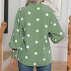 IHUASU Women's Polka Dot Print Lantern Sleeve Shirt Women's Long Sleeve Blouse Tops