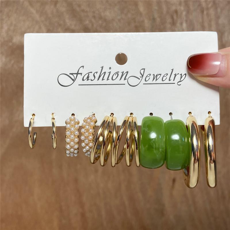 Modyle Vintage Pearl Butterfly Leopard Acrylic Earring Set For Women Girls Heart Earrings Elegant Wedding Party Jewellery