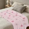 Lightweight Floral Heart Flannel Throw Blanket, Soft Cozy Fuzzy Blanket for Home Use, Warm & Comfortable, Perfect Valentine's Day Gift