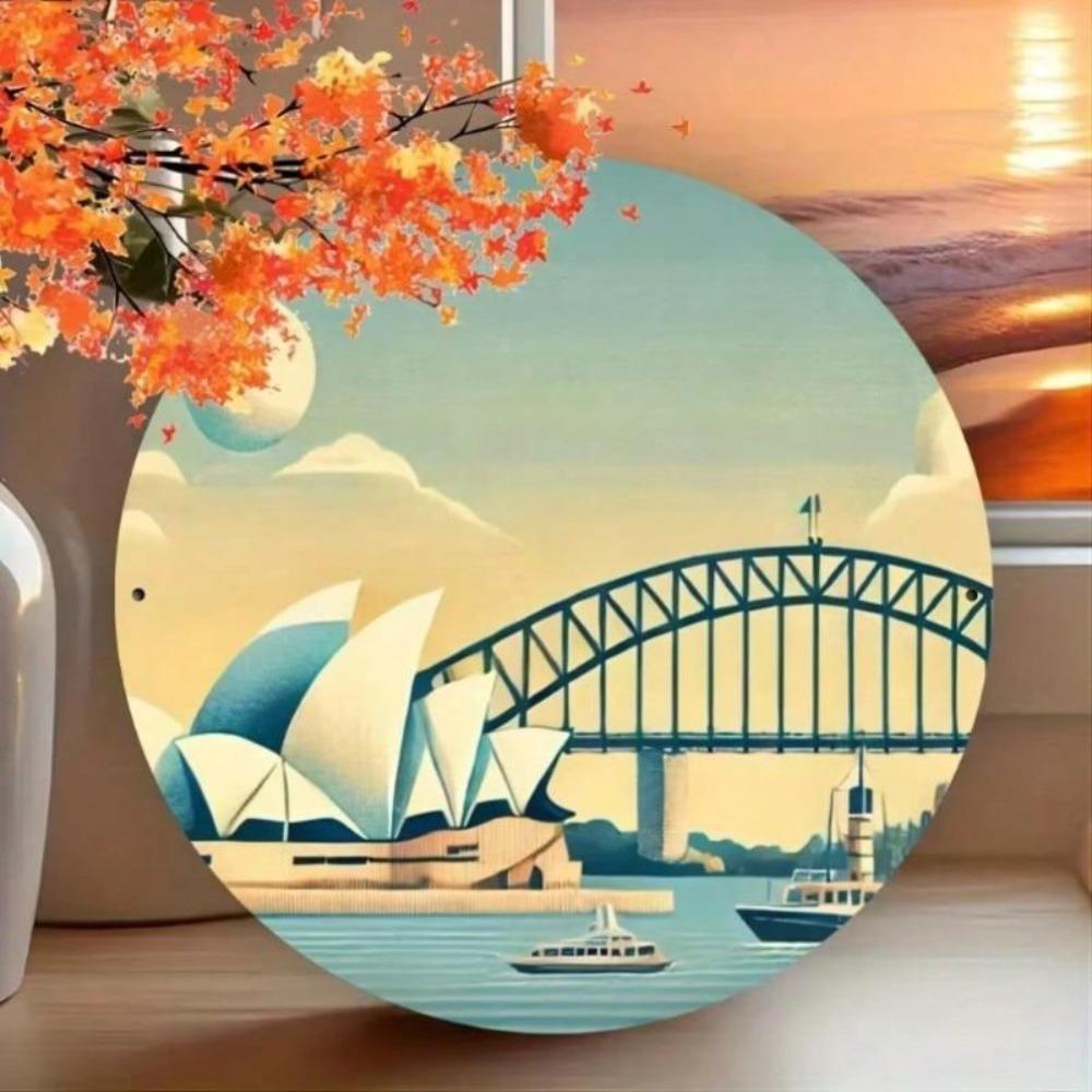 Metal Wall Decor Opera House Harbor Bridge Artwork Living Dining Office
