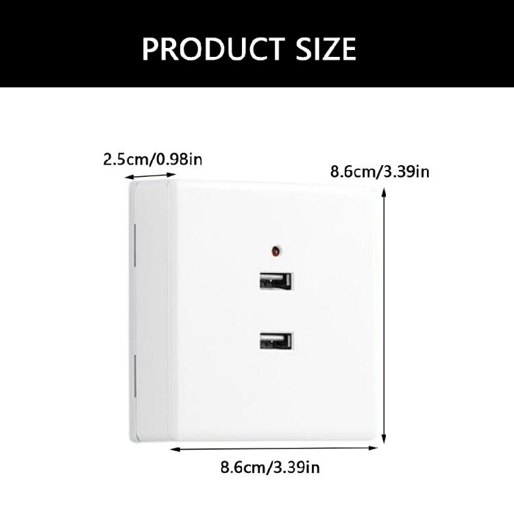 USB Wall Socket Charger Panel 2 Port/4 Port Quick Charging Wall Panel for Smartphones Tablets and More 86x86mm