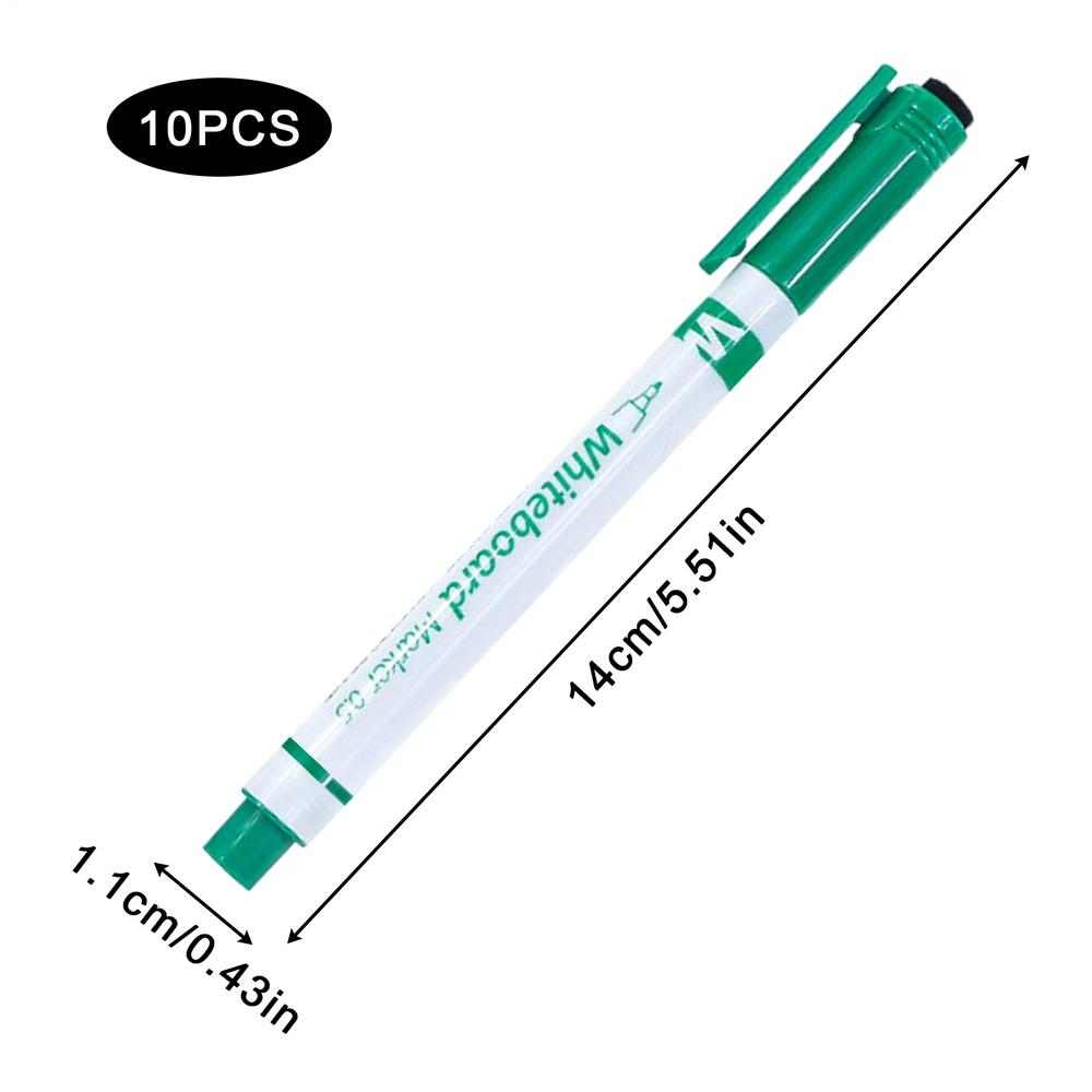 Whiteboard Markers 10 Pieces Classroom Pen With Eraser 0.5mm Fine Tip Marker Set For Teacher Classroom Whiteboard Calendar
