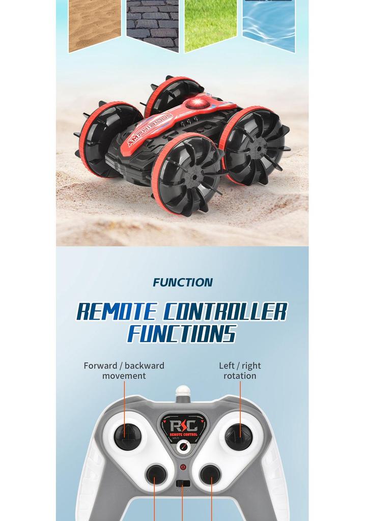 Amphibious Double-Sided Stunt RC Car: Drift, Roll & Climb On Land & Water