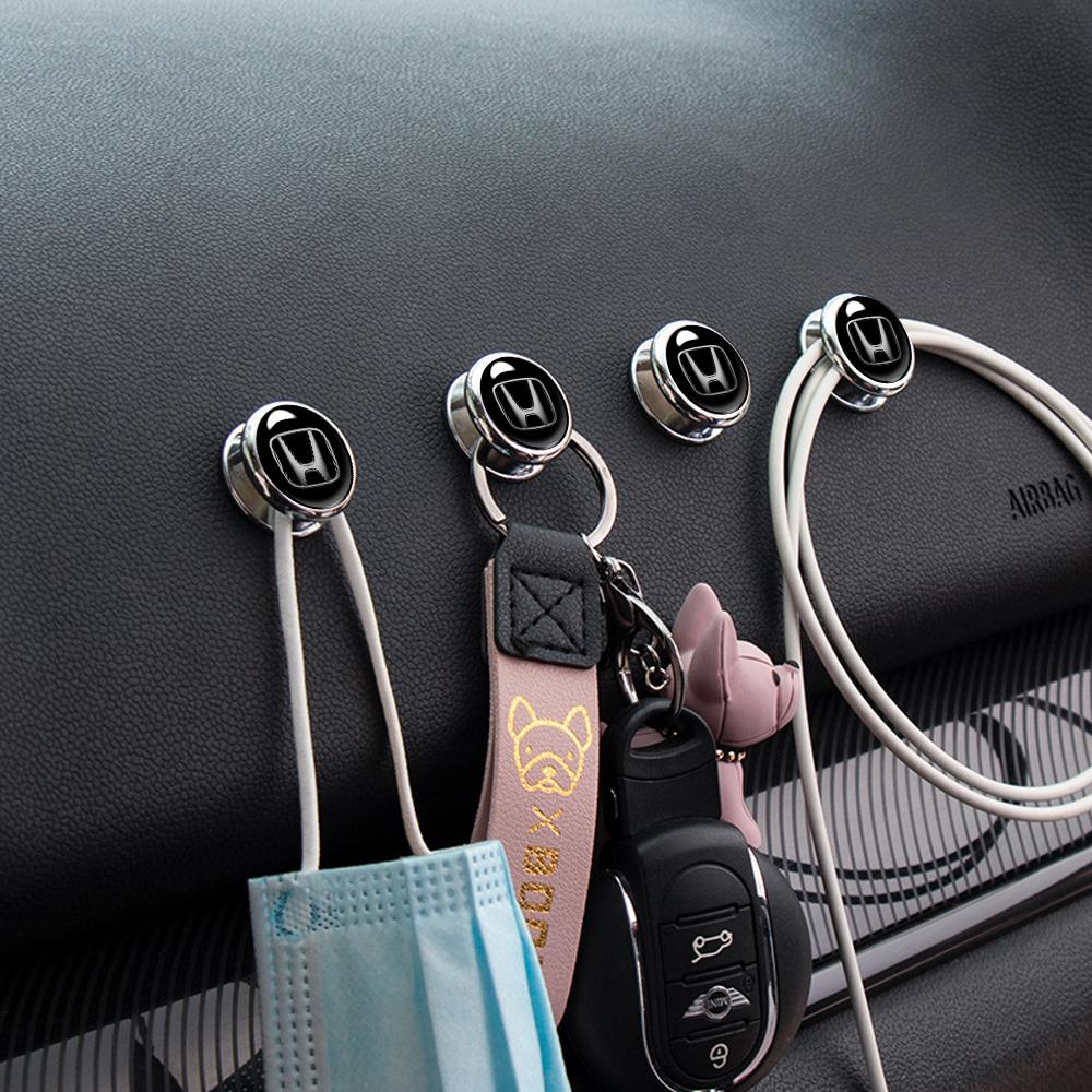 AHB1   Car Mini Storage Hook Multifunctional Metal Adhesive Hook Mask Key Storage Rack For Honda Mugen Accord Civic Vezel CRV Jazz City