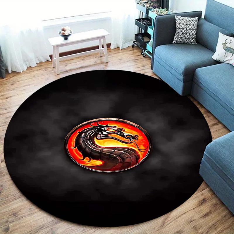 Vortex Crossing Gate Round Area Rug,Carpet Rug for Living Room Bedroom Sofa Playroom Decor,Non-slip Floor Mat