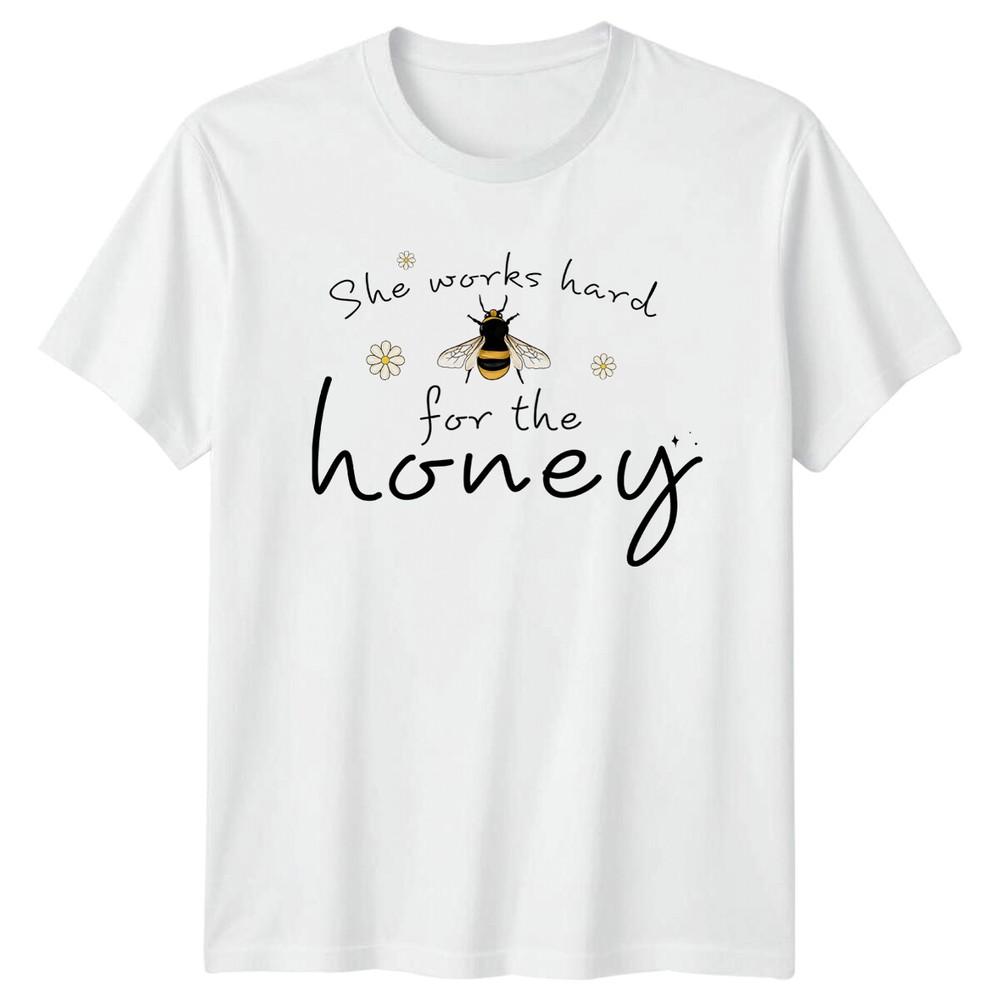 She Works Hard For The Honey Bee Nature Boho Unisexs Unisexs TShirt S