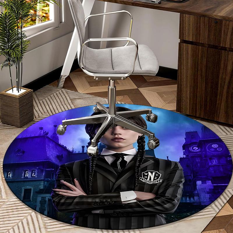 Gothic Beauty Portrait round carpet Chair cushion Round Entryway Rug, Soft Round Rugs for Living Room, Bedroom, Circle Carpet decor gifts