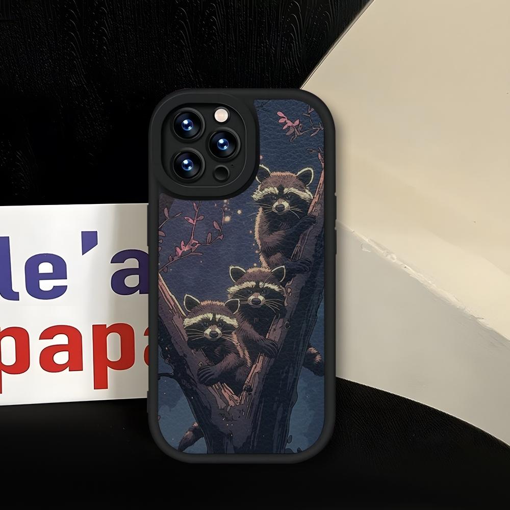 

Cute Raccoon Phone Case Silicone Soft Black For IPhone 13 14 16 15 12 11 Pro Max Mini Xs Xr Plus SE2020 Leather Coque iphoneXS