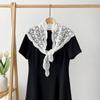 White Lace Shawl Fake Collar Hip Scarf Simple Flower Scarves  Female