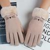 Winter Women'S Warm Gloves Have Windproof With Cute Cat And Cold Resistant Properties Thick Fur Lining And Touch Screen Gloves