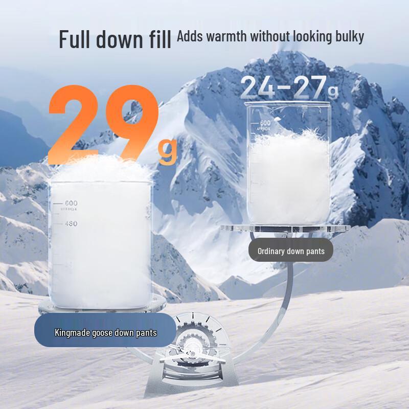 Pantalon d'hiver épais en duvet d'oie blanche à poignets pour homme JD Jingzao