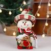 Vintage Checkered Hat Santa And Snowman Plush Dolls Figurines Christmas Home Table And Shelf Decors Accents
