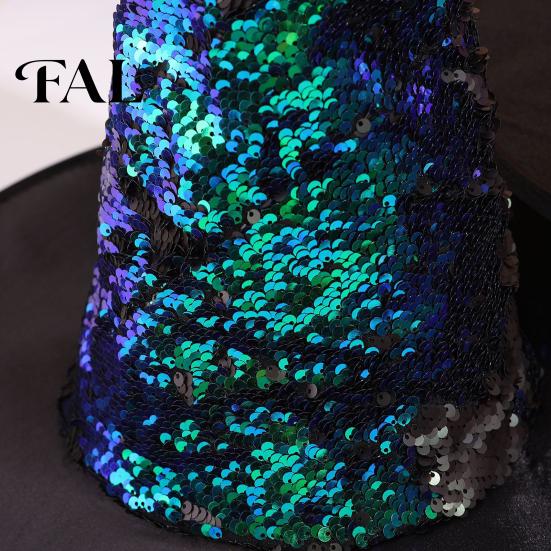 Sparkling Flip Sequin Hat Reversible Witch Hat, Sparkly Glitter Large Wizard Interactive Costume Accessory Halloween Party for Cosplay, Masquerade