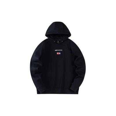 Anta Champion All-Weather Series Letter Print Fleece Knit Hoodie Unisex Hoodies Black 172420704-3