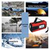 Radio de emergencia solar con manivela de 4000 mAh y linterna LED para acampar