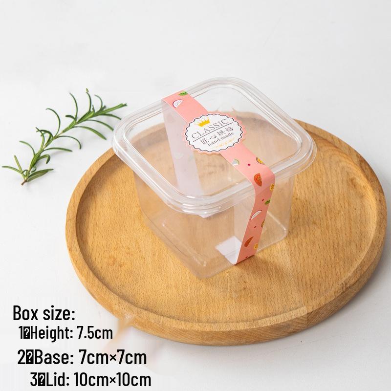Square Mousse Soy Milk Cake Box: Wooden Cup Packaging for Tiramisu and Dessert Baking