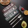 Portable Stainless Steel 3-Piece Cutlery Set with Transparent Case