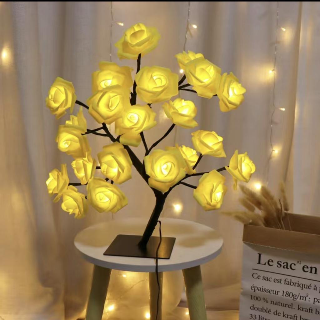 Bedroom Living Room Atmosphere LED Tree Light Home Rose Decoration Light Maple Leaf Light Christmas Decoration Small Night Light