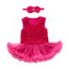 Summer Children Rose Sleeveless Princess Girl Solid Color Cute Princess Dress
