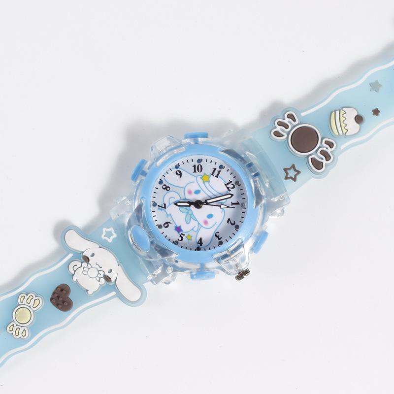 Children S Watch Cartoon Three-Dimensional 3D Strap Student Quartz Watch Creative Flash Luminous Digital Electronic Watch