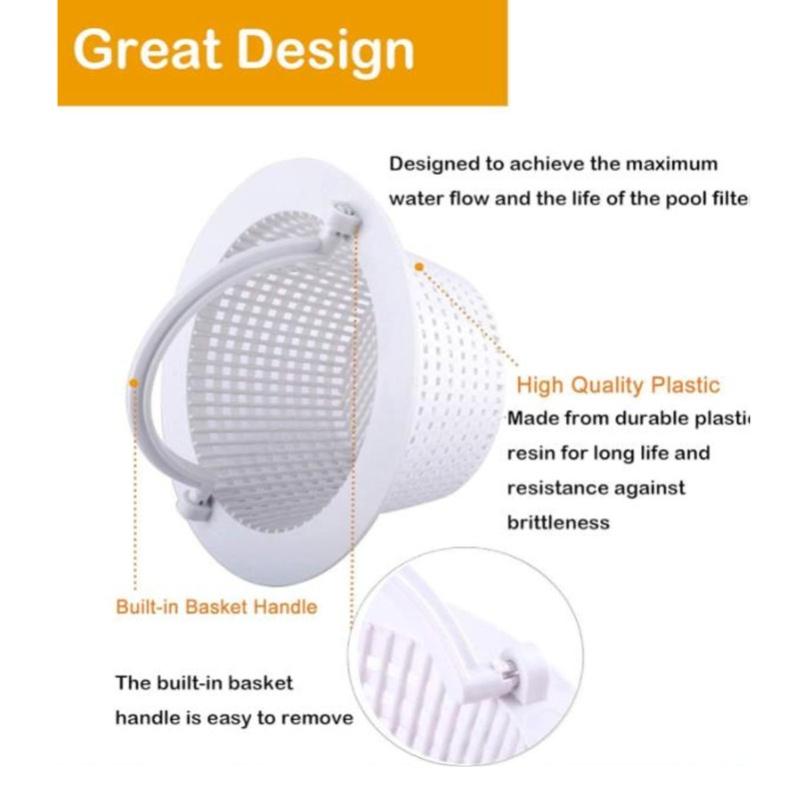 2 Pcs Pool Skimmer Basket 9.7cm Base Swimming Pool Replacement Filter Basket Assembly For Pool SPA