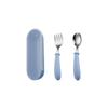 304 Stainless Steel Baby Cutlery Set Fork Spoon with Portable Storage Case Three Piece Set Safe Durable Infant Feeding Utensils