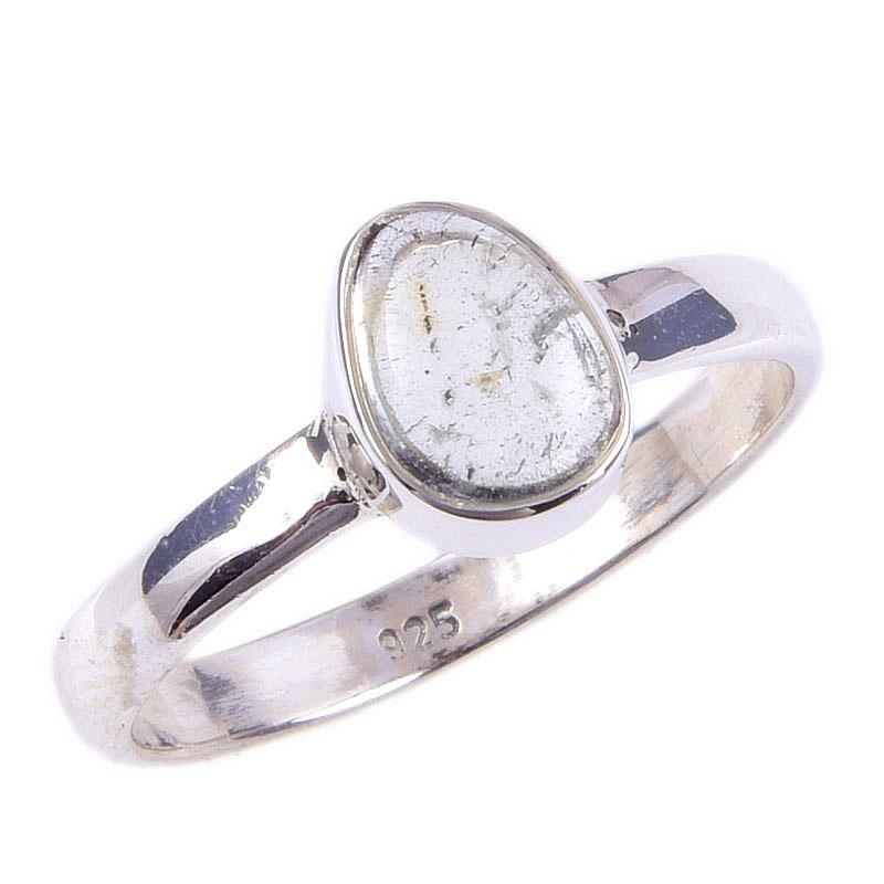 Pierre Précieuse Aigue-Marine Naturelle Fait Main Argent Massif Sterling 925 Bague Taille 7 D9f07