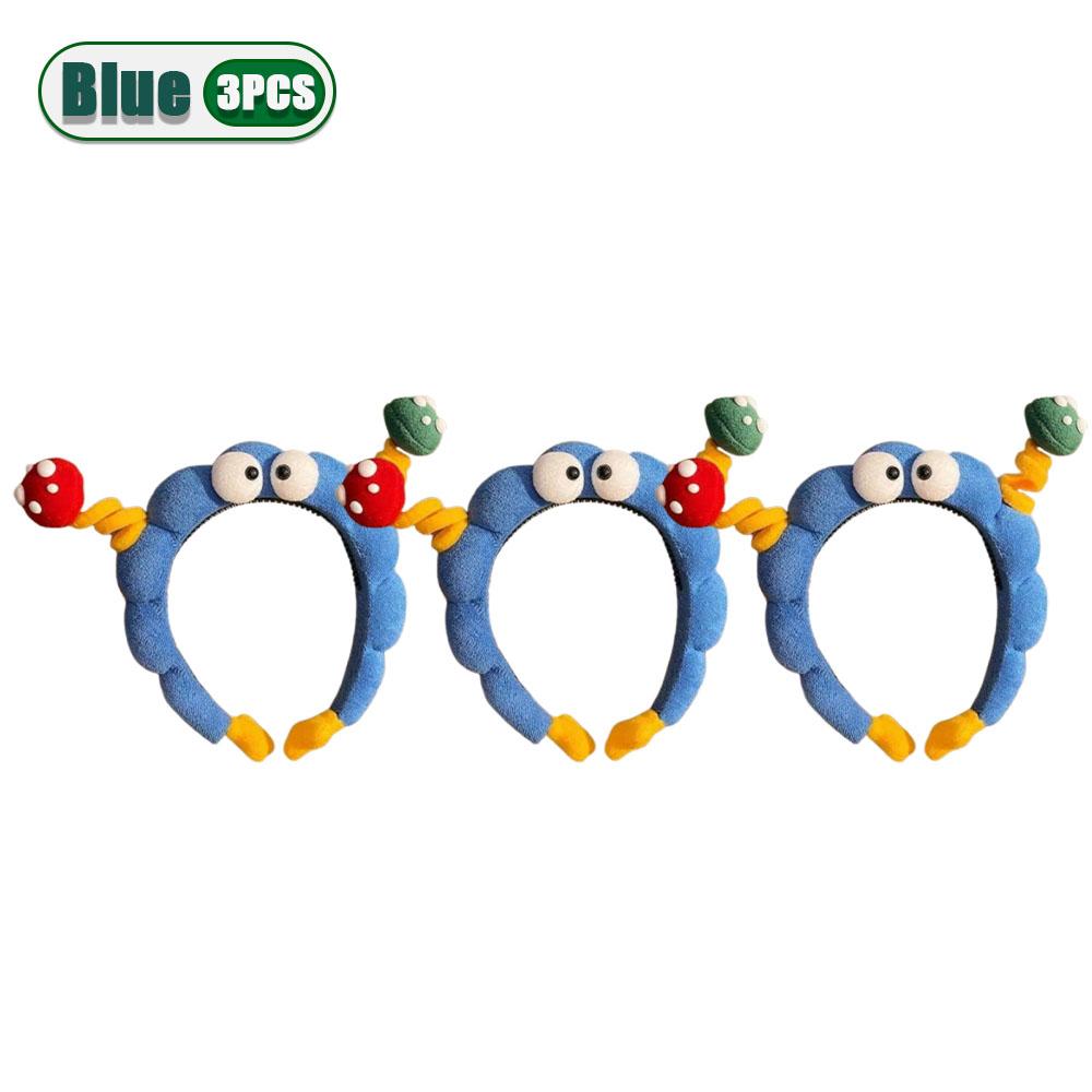 1-20PCS Cute Sponge Headband Twisted Funny Cartoon Plush Big Eye Mushroom Hairband Cute Headwear Big Eyes Hair Hoop Y2k