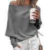 Women Sweater Off Shoulder Raglan Sleeve Pullover Knitted All Match One Shoulder Top for Daily Wear
