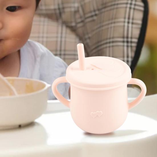 

Yousheng Water Cup Soft Leakproof Silicone Baby Straw Feeding Drinking Glass for Home