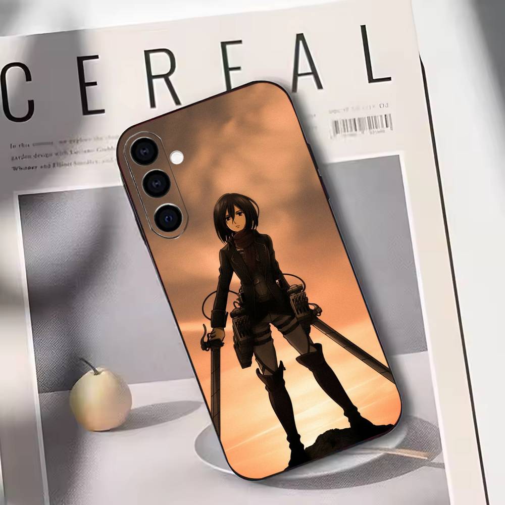 

Attack on Titan Mikasa Ackerman Phone Case Black Silicone Soft For Samsung Galaxy A73,A72,A71,A70,A53,A52,A51 Samsung a32 5g