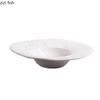 Simple Irregular Shape Ceramic Pasta Dinner Plate Straw Hat Plate Restaurant Solid Color Cutlery Serving Dish Bread Dessert Tray