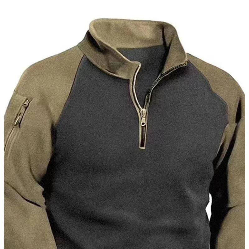 Fashion Tactical Fleece Sweatshirt Pullover For Men Clothes Warm Autum Winter Double Sided Patchwork Male Zipper Thicke Coats