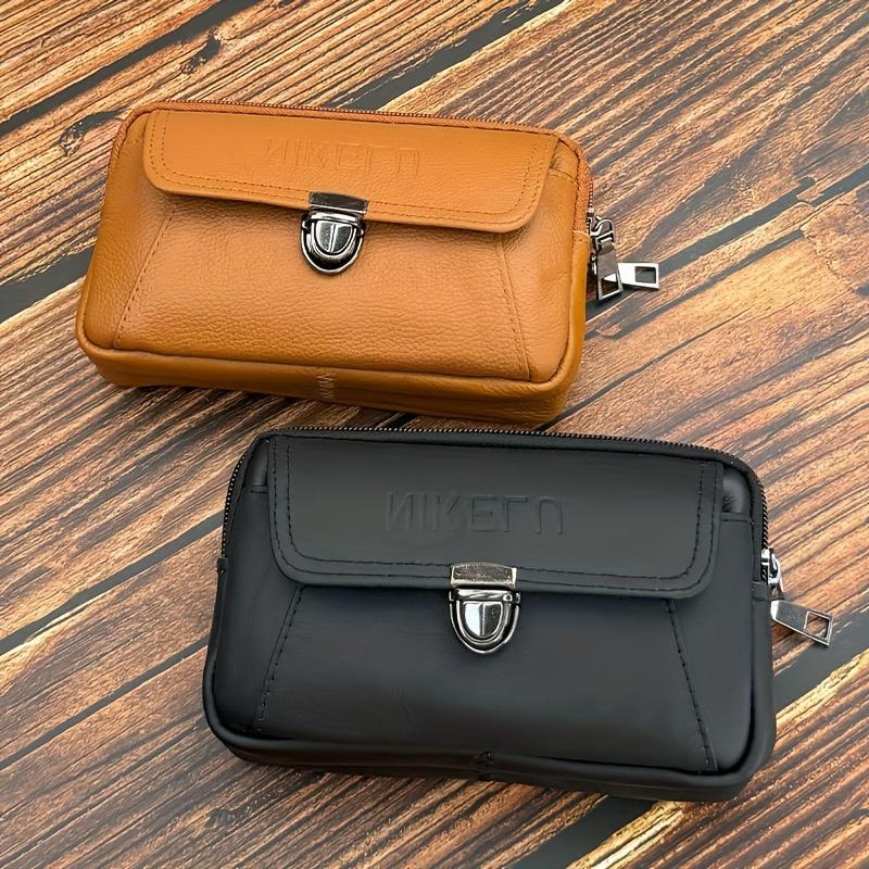 Premium lærtelefonhylster - Stor kapasitet, flerlagsdesign for smarttelefoner | Slitesterk og stilig herre midjepakke