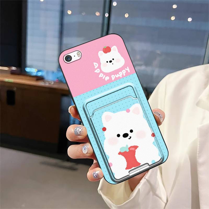 Fashion Design Dirt-resistant Phone Case For Iphone 5/5S/SE/ip5/ip5S/ipSE Card Bag TPU Card Slot Shockproof Anti-knock
