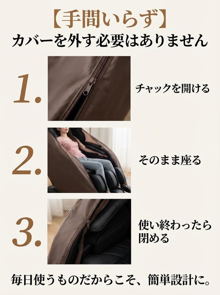 JON TORUDO Massage Chair Cover Front Ready To Includes Storage Bag and Protects Against and Sun Damage L W X 140cm H X 160cm [Zippered & Waterproof]