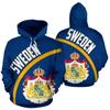 Sweden National Emblem Graphic Sweatshirts Swedish Flag 3D Printed Hoodies For Men Clothes Fashion Pullover Winter Tracksuit Top
