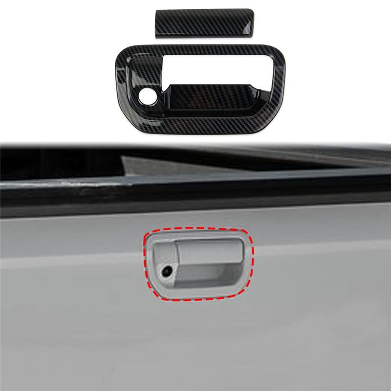 For Honda Ridgeline - Pilot Trunk Rear Door Handle Trim Cover Accessories Component Cover Carbon Fiber