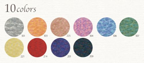 Hamanaka Colorful Mohair Yarn, Medium Weight, Col. 301, Gray, 25g, Approx. 100m, Pack of 10, 0647