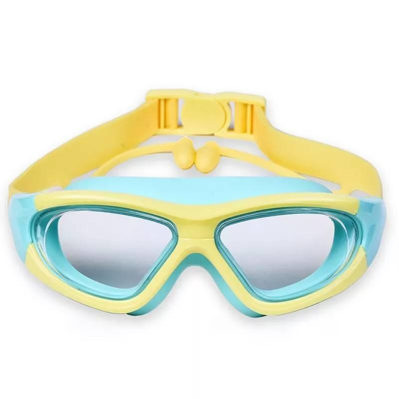 

Swimming Goggles Antifog Kids Swim Glasses With Ear Plugs No Leak Anti Uv Teens Blue Yellow