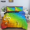 Musical Note Bedding Set 2/3pcs Music Theme Quilt Cover King/Queen Size With Pillowcase Fashionable Psychedelic Soft Duvet Cover