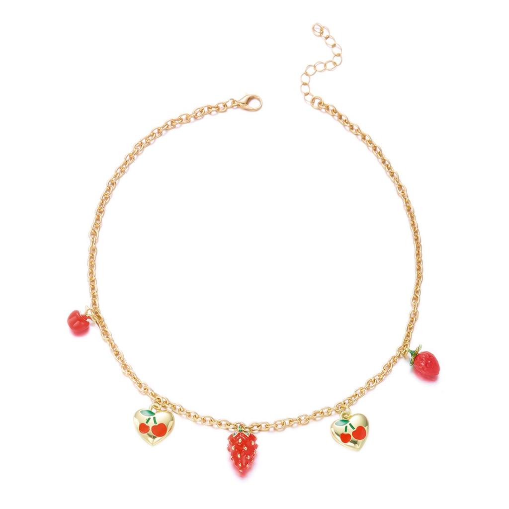 Cherry Strawberry Pendant Clavicle Necklace - High-End Versatile Jewelry