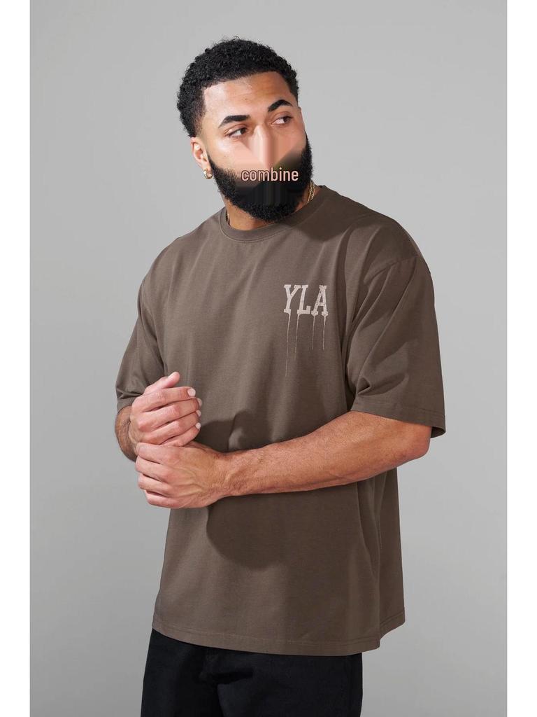 Men's Cotton Crew Neck Casual Fitness Short Sleeve T-Shirt for Summer