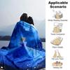 1pc castle blue blanket Lightweight Flannel Throw for Sofa Bed Travel Camping Livingroom Office Couch Chair