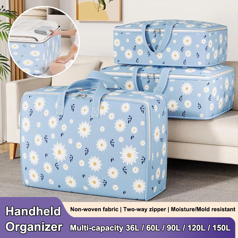 Large Quilt Storage Bag Large Capacity Moving Packing Organizer Reusable Laundry Cloth Bins Travel Home Collapsible Storage Solutions