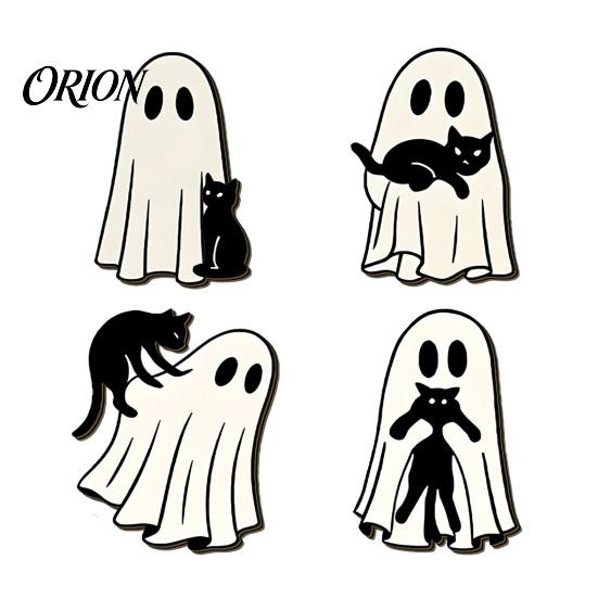 Halloween Home Decorations Ghost Cat Wooden Hanging Hook for Keys Hats, Decorative Cute Pumpkin Wall Hooks Hanger, Living Room Bedroom Entryway
