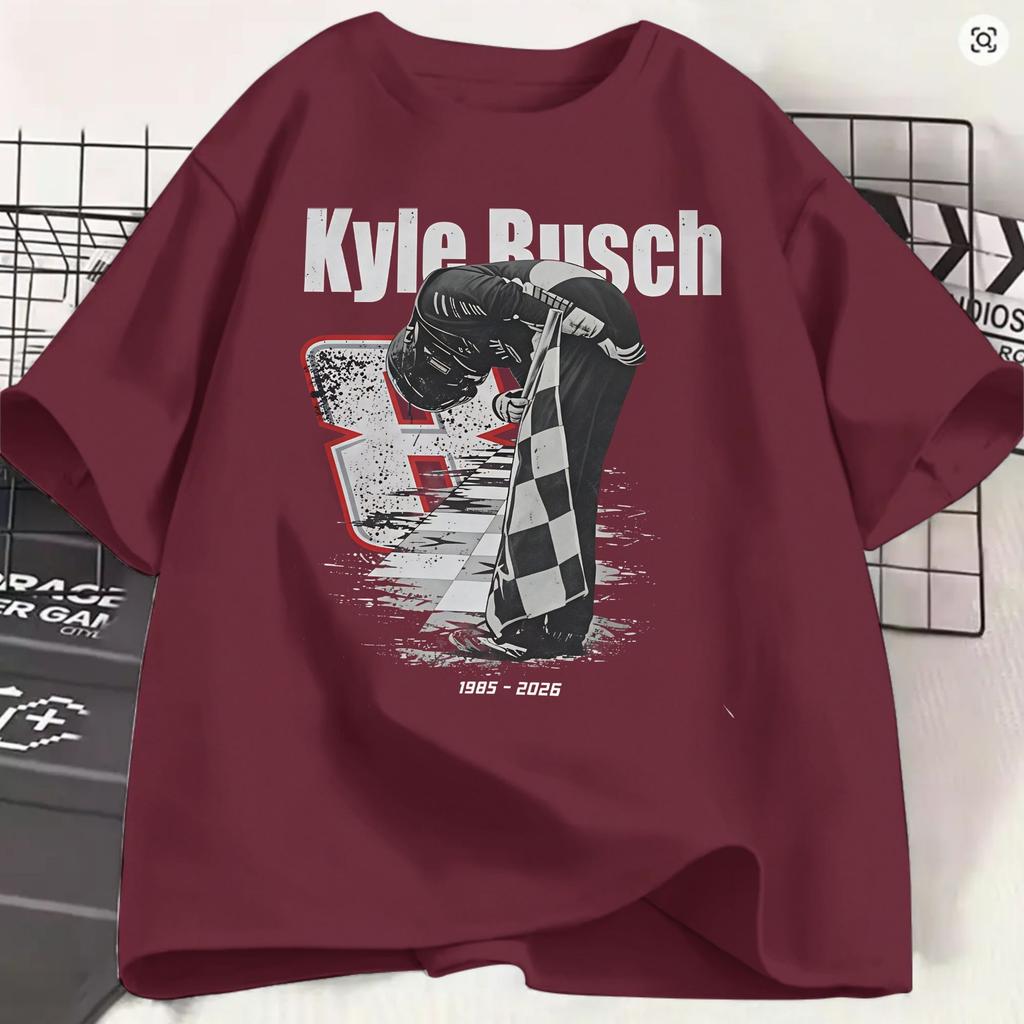 Kyle Busch 100 Cotton TShirt For Unisexs Summer Funny T Shirts ONeck Leisure Tee Shirt Big Size Hot Sale Tops