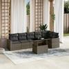 VidaXL Garden Lounge Set with Cushions 7 Pcs Grey Braided Resin 3267290